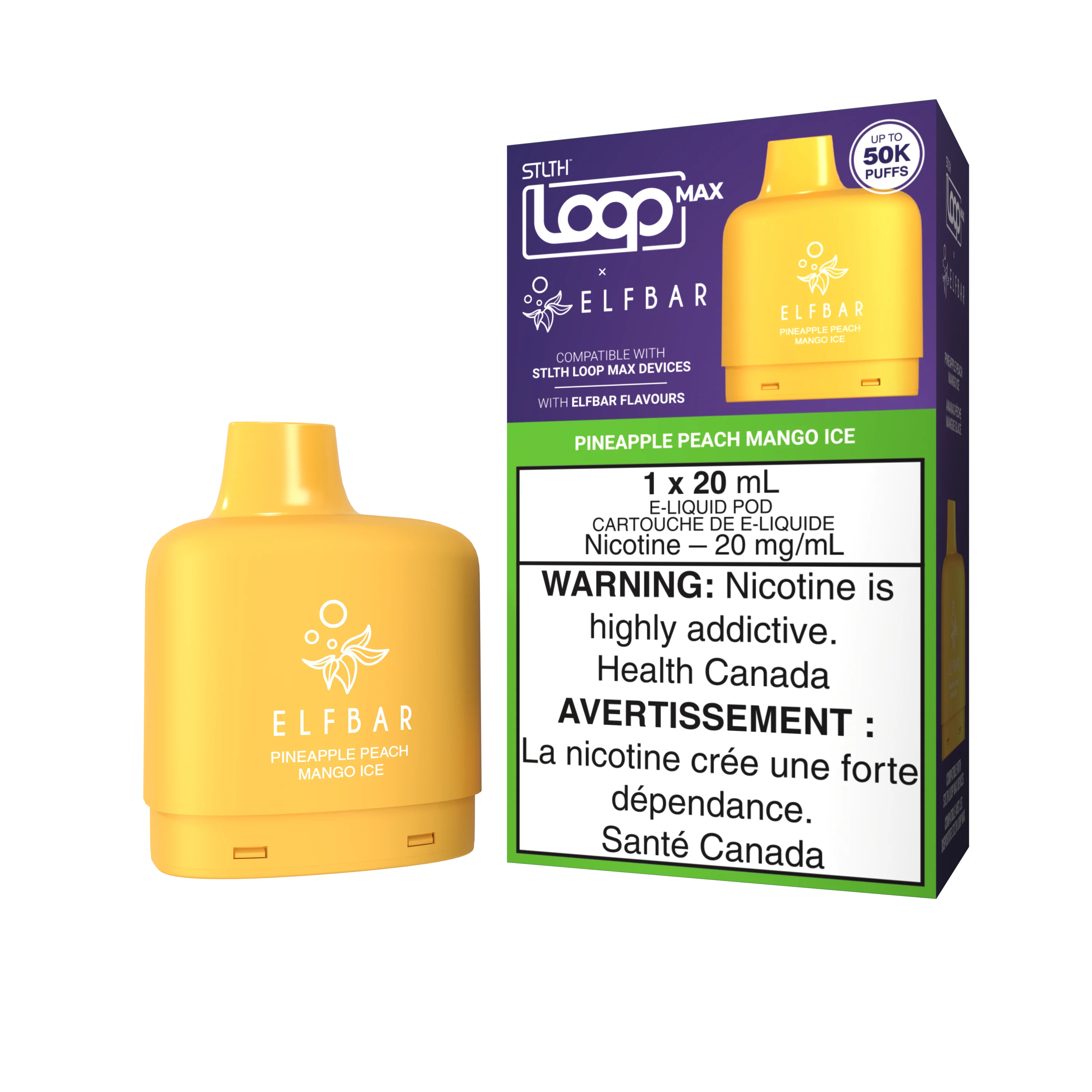 ELFBAR X STLTH - LOOP Pod 20mL - Pineapple Peach Mango Ice